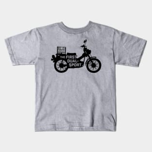 The First Dual-Sport Motorcycle (Black) Kids T-Shirt